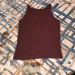 Garage Maroon High Neck Tank Top